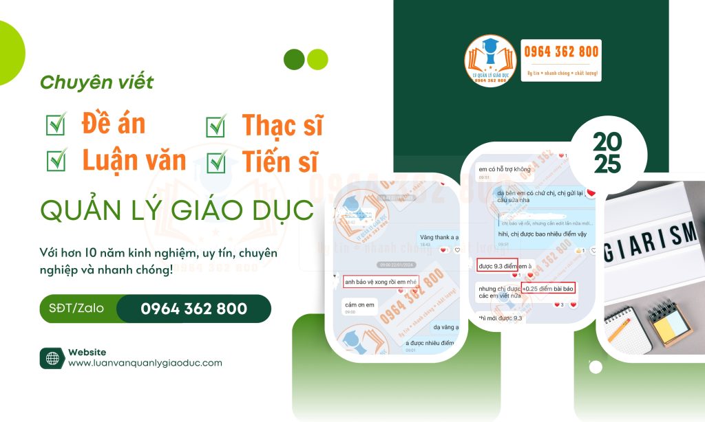 Dịch vụ viết đề án, luận văn thạc sĩ, tiến sĩ Quản lý giáo dục 2025 – Uy tín và chuyên nghiệp